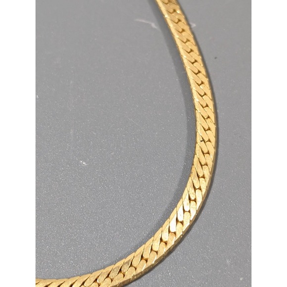 Vintage Gold Tone Herringbone Chain Necklace Bracelet Set Classic Convertible - Picture 3 of 7